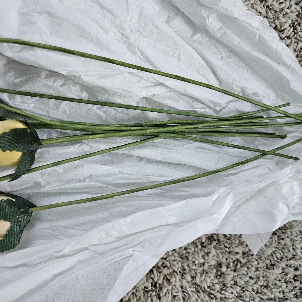 Faux Long Stem Yellow Roses